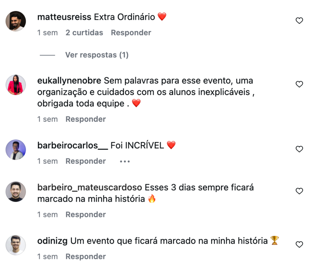 Comentários de alunos — parte 3